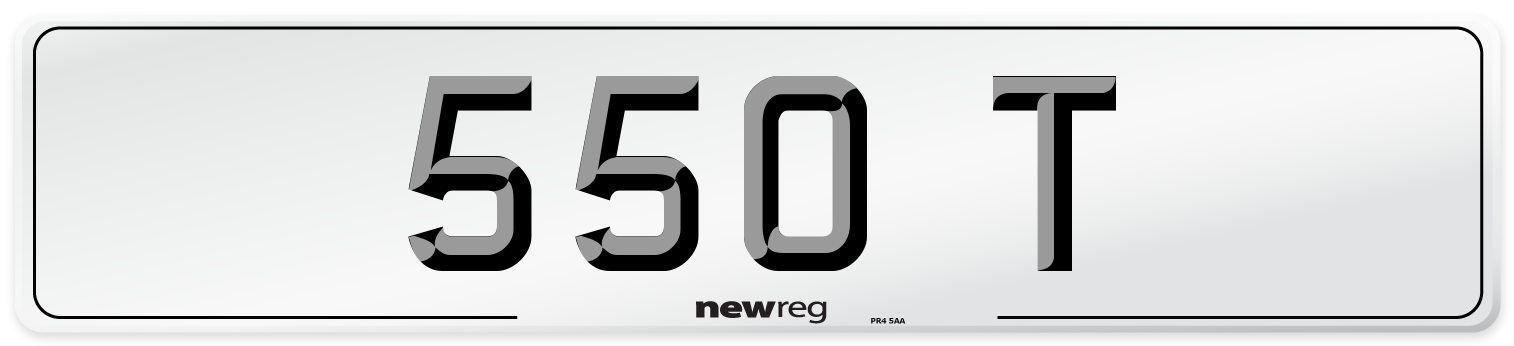 550 T Number Plate from New Reg